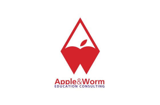 Custom Logo Design Apple and Worm 1000x500